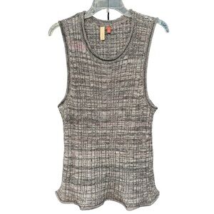 Pilcro Knit Tank Top Sleeveless Ribbed Gray Marled Silk Blend Women’s XL